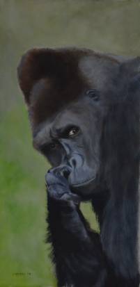 Gorilla, oil on canvas 30x60cm